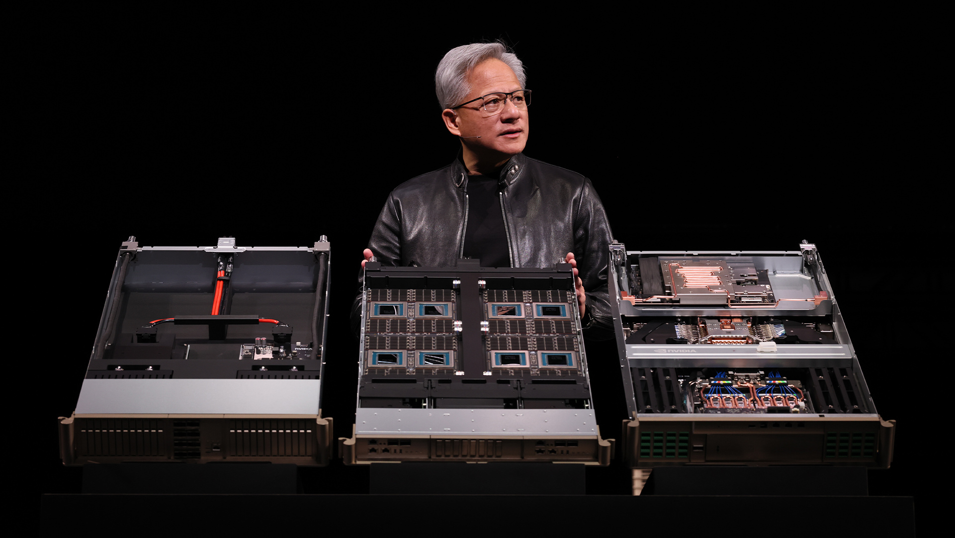 Jensen Huang at NVIDIA GTC 2026 keynote presenting AI factory vision