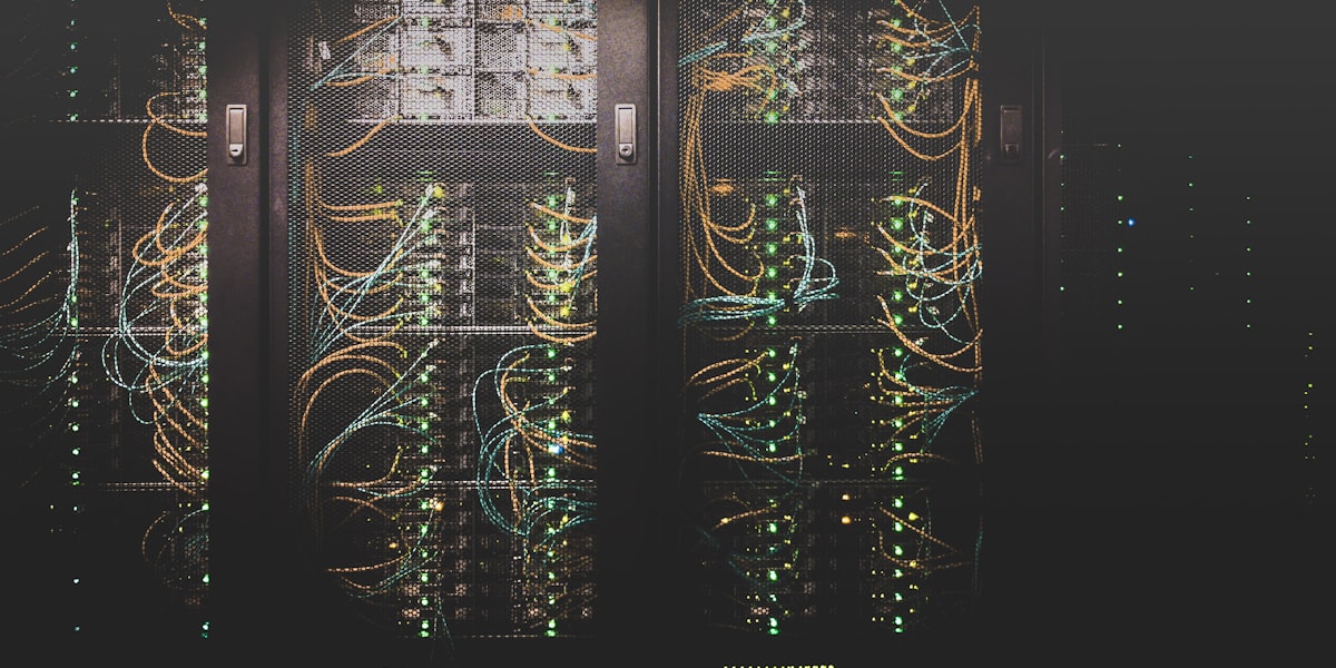A US data center floor with server racks representing sovereign AI infrastructure